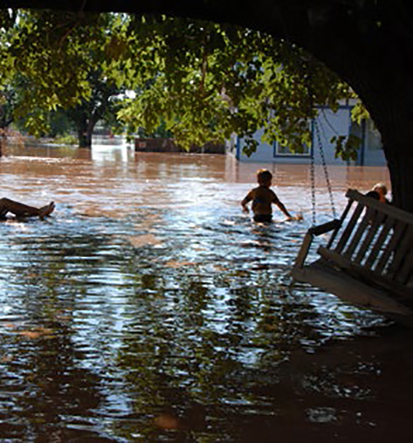 Flooding near a home