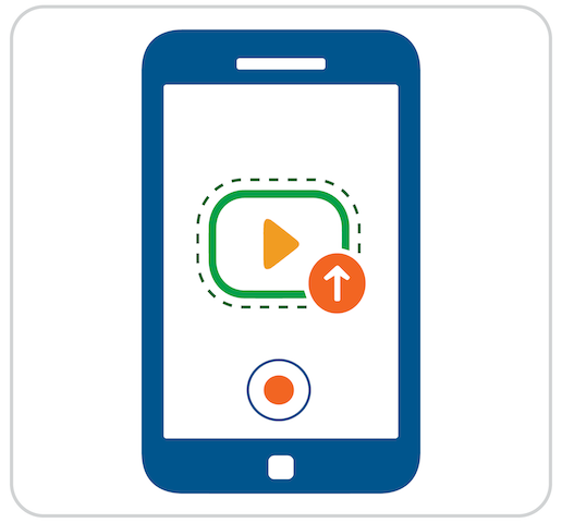 A mobile device displaying a video.