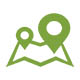 icon of a map with markers